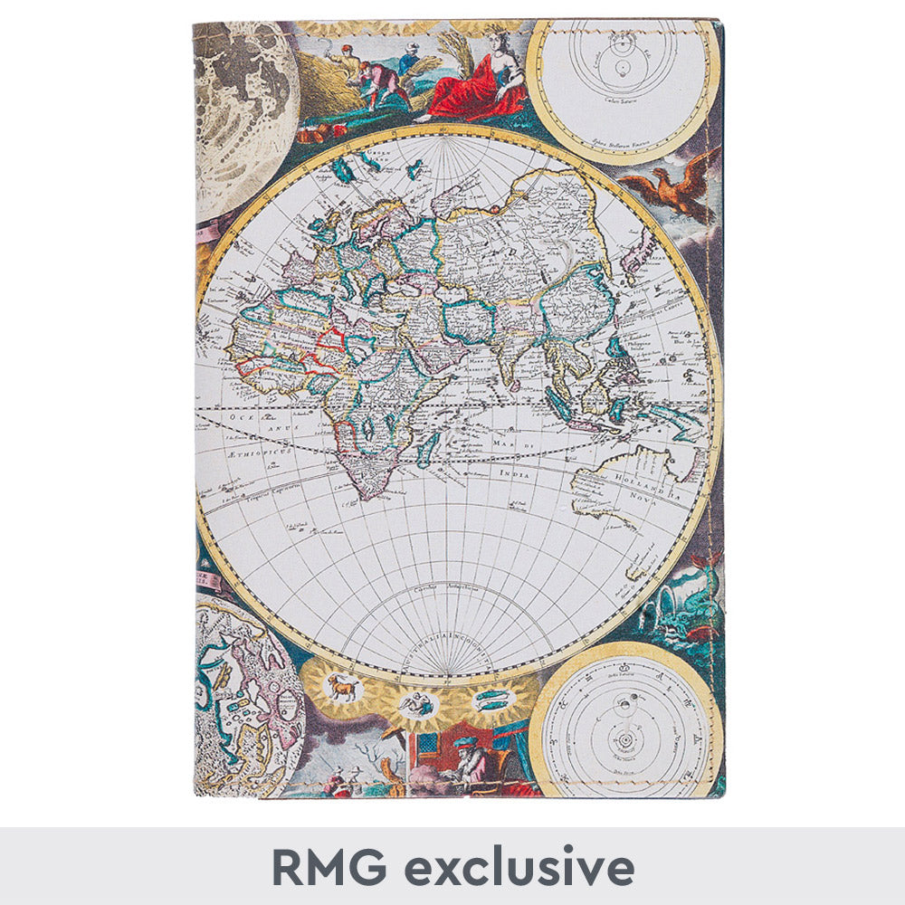 World Map Recycled Leather Passport Cover - 