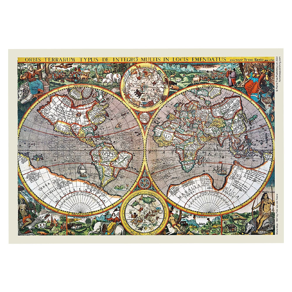 100 Pieces Antique Map of the World Jigsaw - 