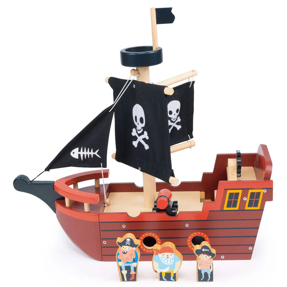 Wood Fishbones Pirate Ship - 
