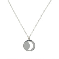 Partial Eclipse Pendant Necklace Sterling Silver