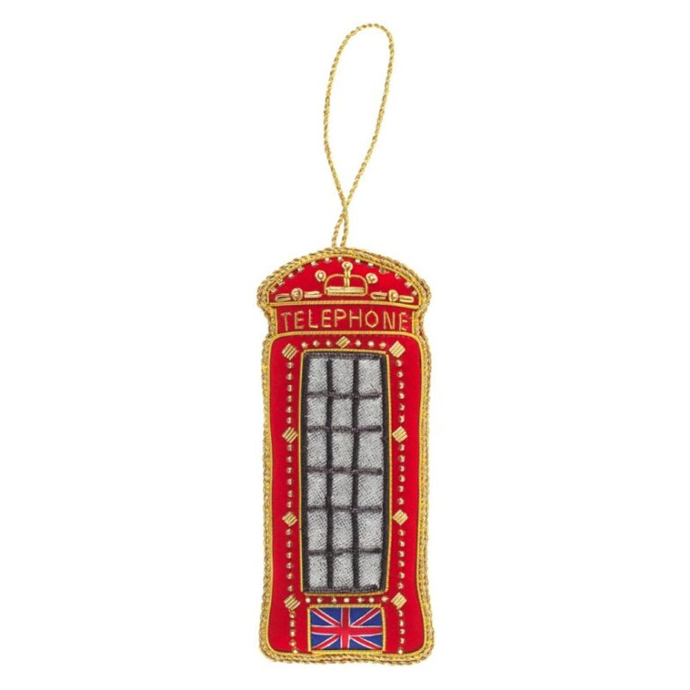 Embroidered Telephone Box Decoration - 