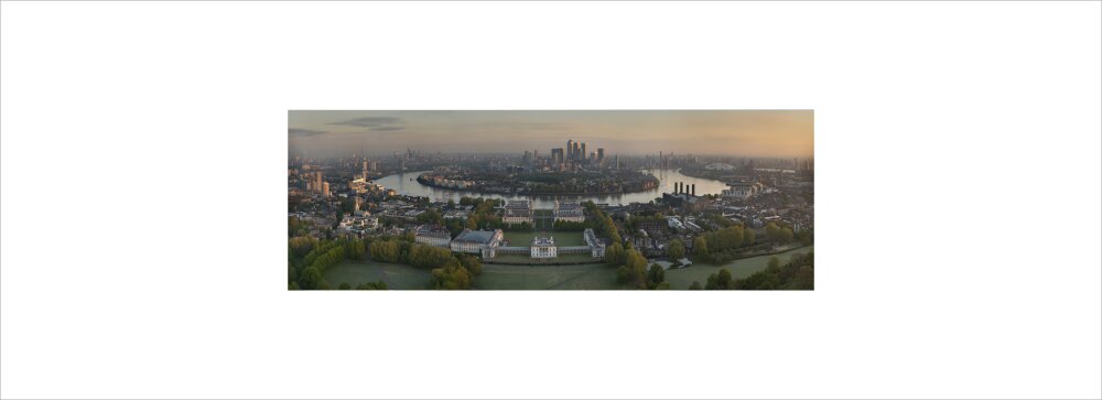 View of National Maritime Museum and Greenwich by UAV Drone Photography