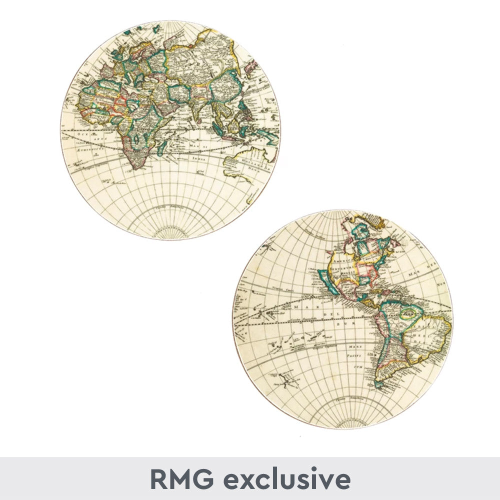 Set of 2 World Map Coasters