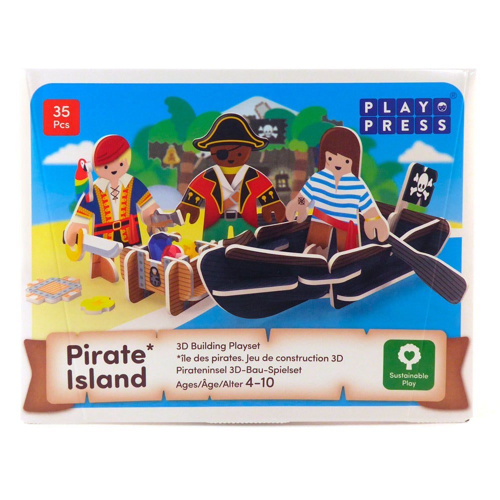 Plastic-Free Pirate Island Build and Play Set - 