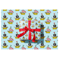 Wrapping Paper and Gift Tag Set pirate ships