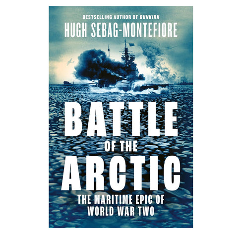 book cover showing a battle ship in arctic water