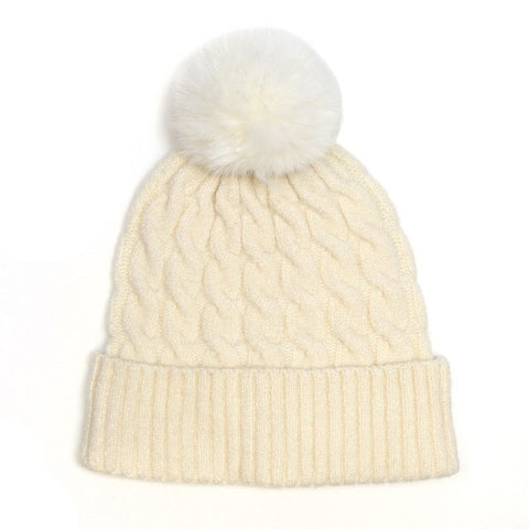 Cable Knit Pom Pom Hat