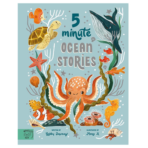 Illustrated cover of 5 Minute Ocean Stories. 