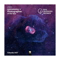 Calendar cover for ZWO Astronomy Photographer of the Year featuring a nebula image with Royal Observatory Greenwich logo.