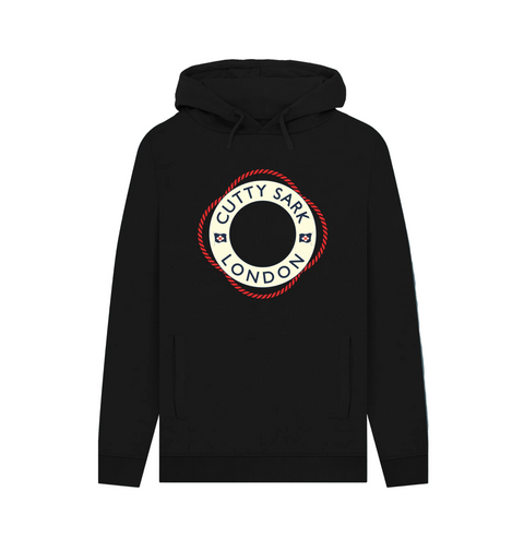 Black Printed Cutty Sark Life Ring Hoody 