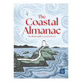 The Coastal Almanac book cover by Jess Lee Wilson, featuring a stylized illustration of a lighthouse on rocky coastal headlands surrounded by swirling blue water, with the title in large red text.