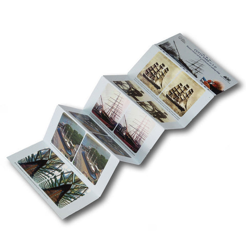 Set of folded cards with Cutty Sark ship photographs  
