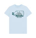 Light blue t-shirt with a ship in a bottle graphic and 'Cutty Sark' text on a white background