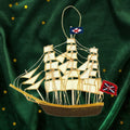Embroidered Cutty Sark ship design decoration.