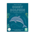 Book cover for 'Create Your Own Dinky Dolphin' with a dolphin illustration on a blue background.