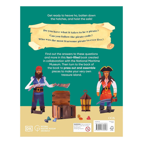 Back cover of Discover, Press out and Play Pirates book