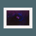 'NGC 6164 and NGC 6165: The Dragon's Egg' A3 Print on blue ackgrouns