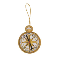 Embroidered Compass Christmas Tree Decoration