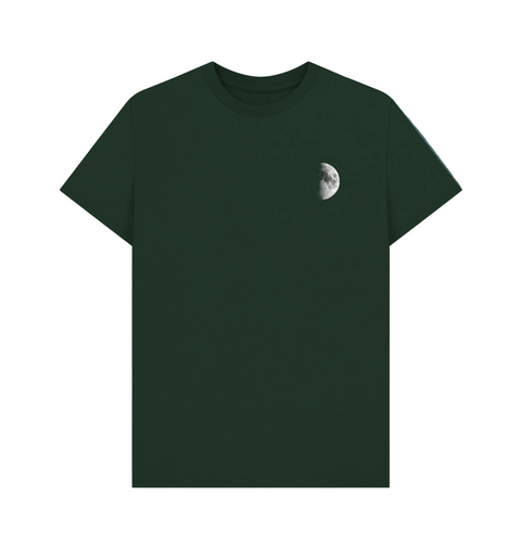 Evergreen colour t-shirt with half moon image on the chest