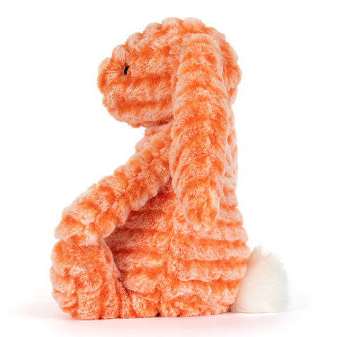 Orange bunny plush soft toy side view