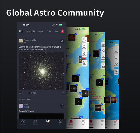 SeeStar S50 mobile application global community interface