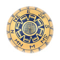 A round bauble decoration featuring a navy blue compass rose design with the cardinal directions (N, NE, E, SE, S, SW, W, MN, M) 