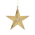 Gold star-shaped ornament on a white background