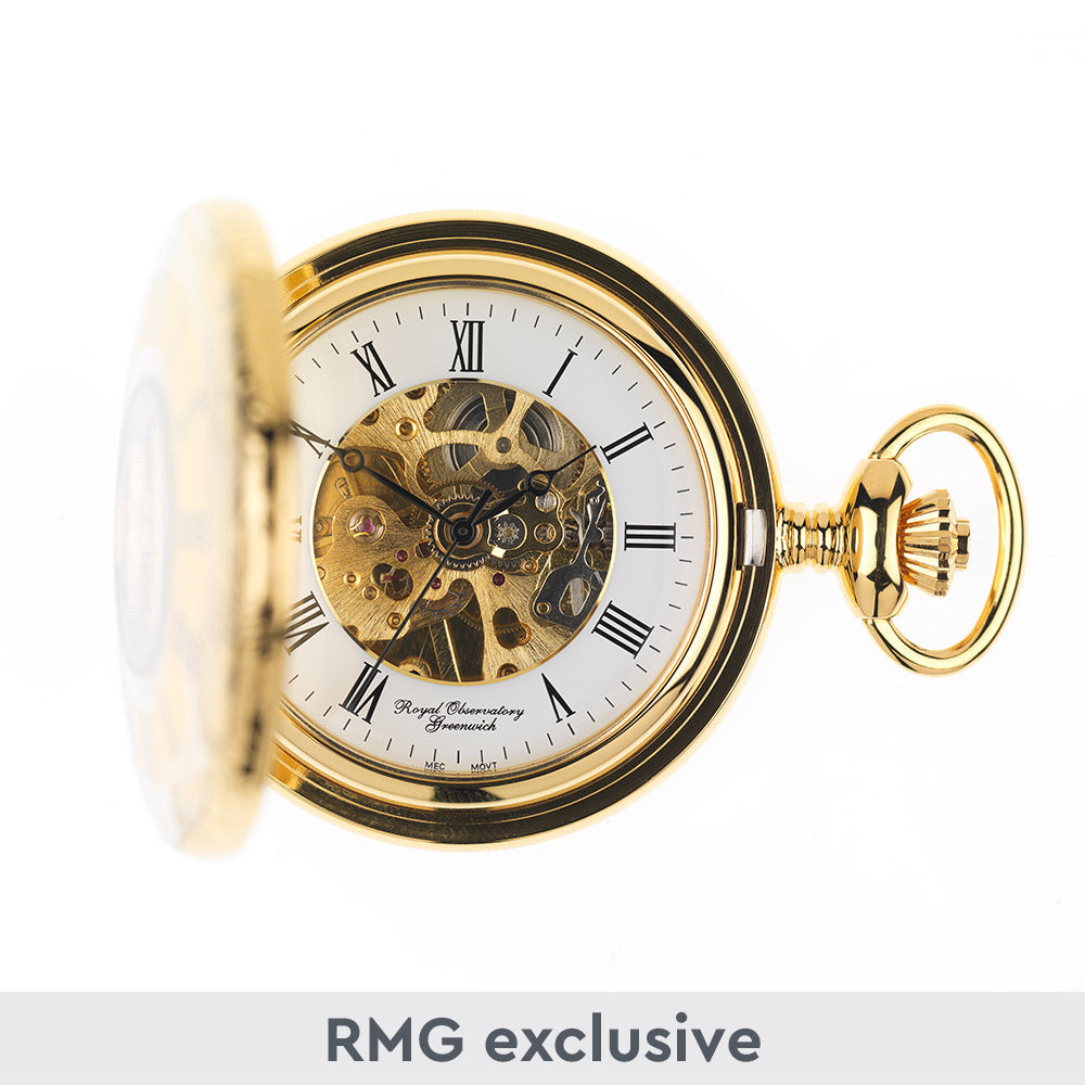 Royal Observatory Greenwich Gold Half Hunter Pocket Watch - 