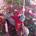 Felt Whale Christmas tree decoration with lights and ornaments