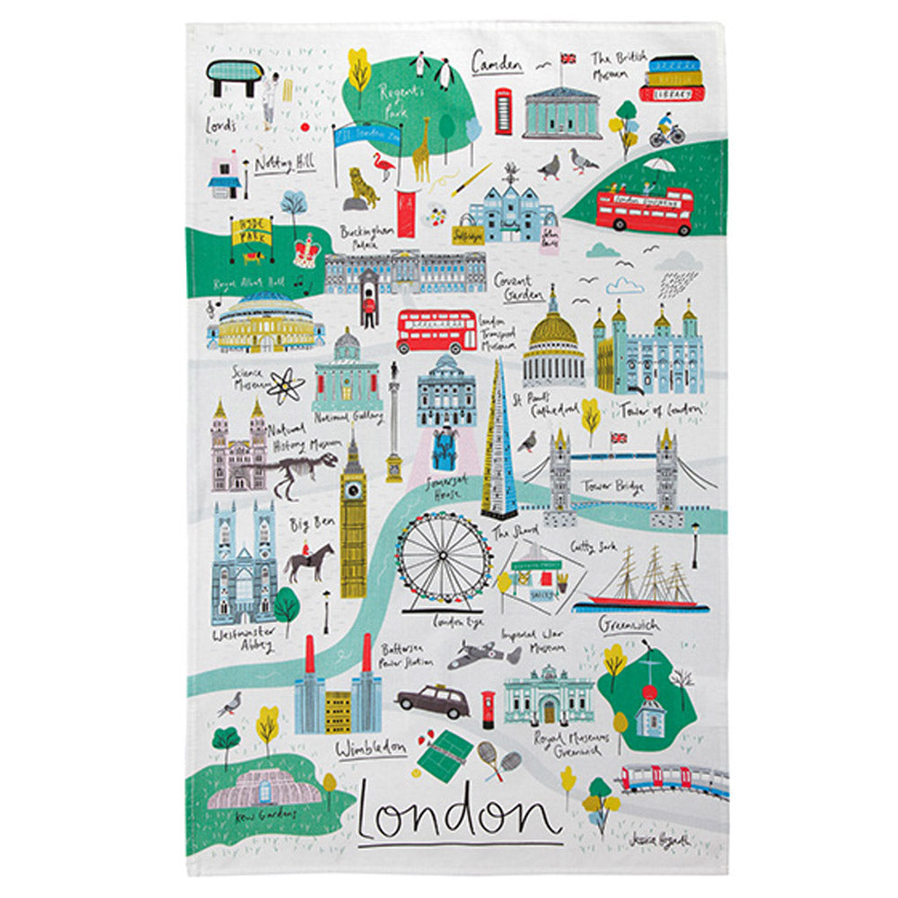 Buy Jessica Hogarth London Map Tea Towel | Royal Museums Greenwich ...