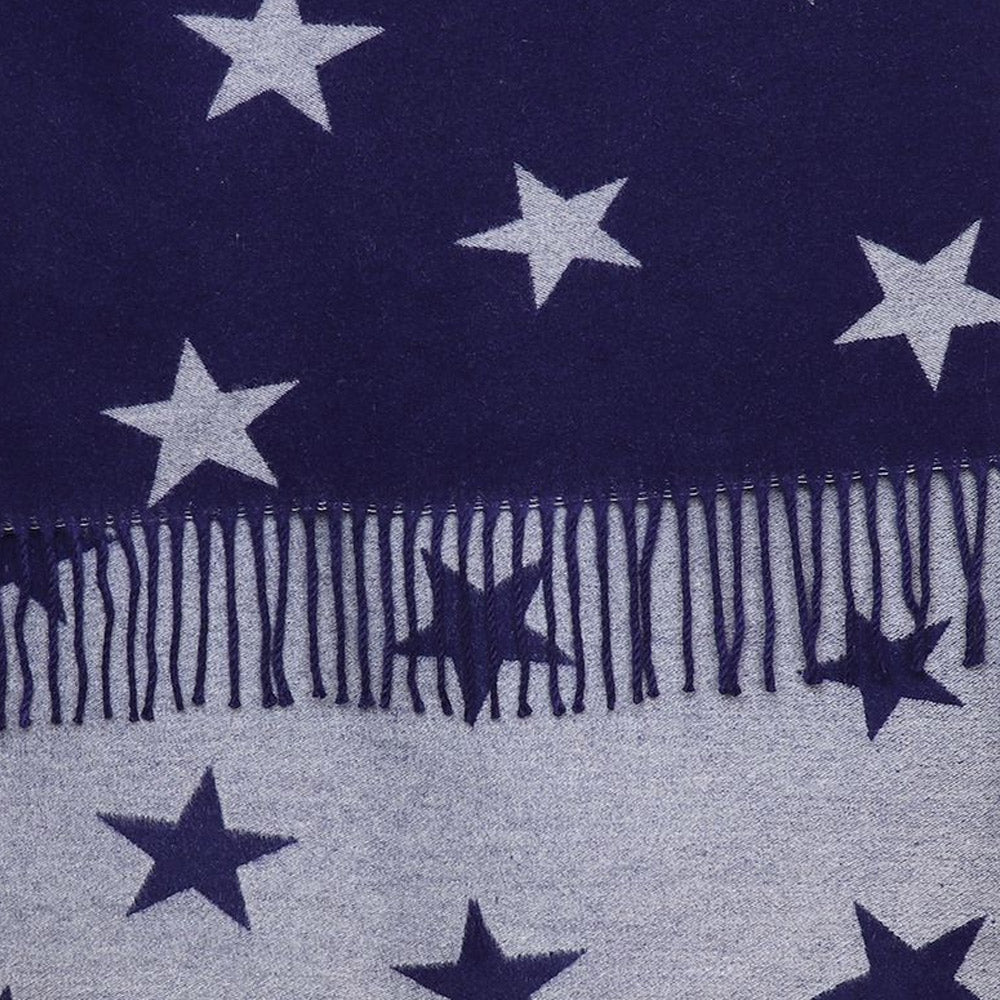 Navy and Grey Stars Scarf - 