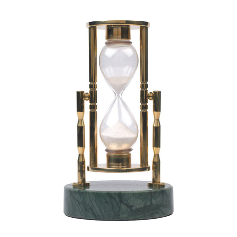 3 Minute Brass Log Timer With Marble Base