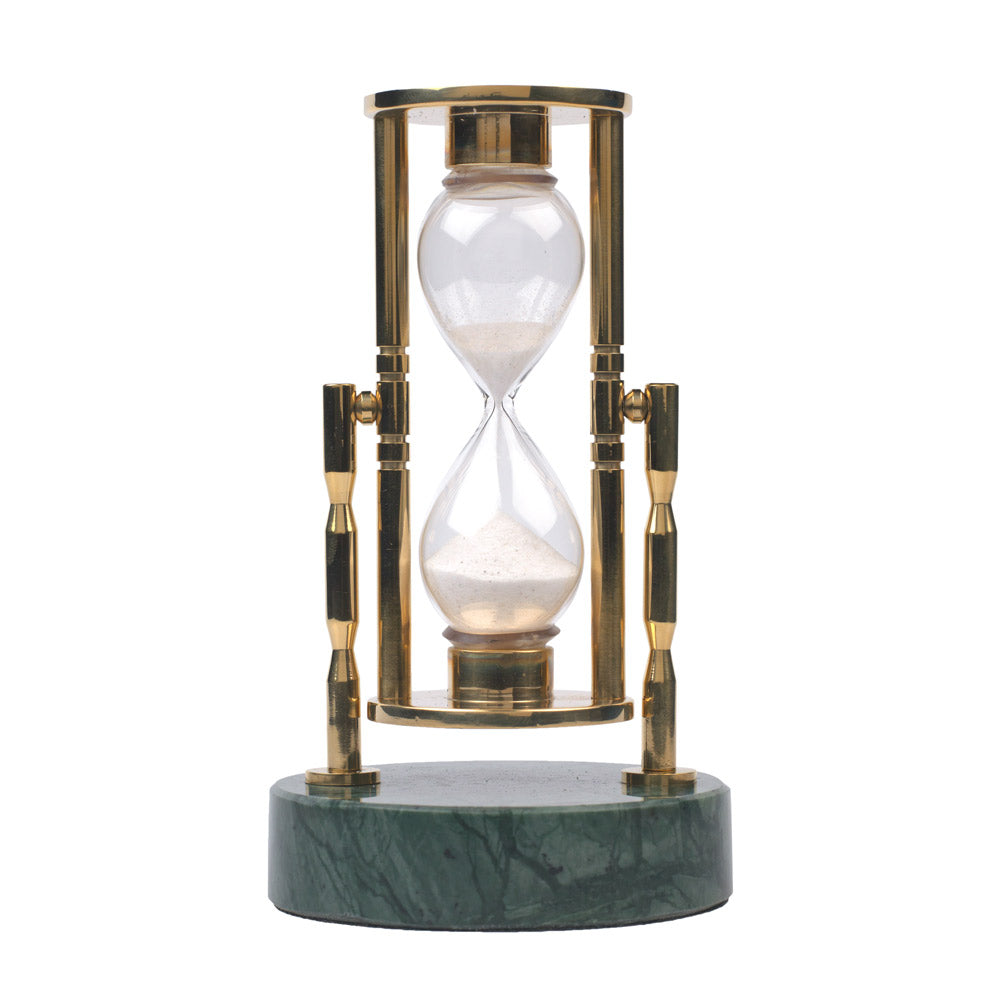 3 Minute Brass Log Timer With Marble Base - 