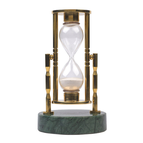 3 Minute Brass Log Timer With Marble Base