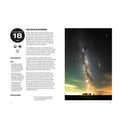 Page from a magazine or book about meteor showers with a photograph of a meteor shower over a landscape.