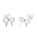 Silver bow-shaped earrings 