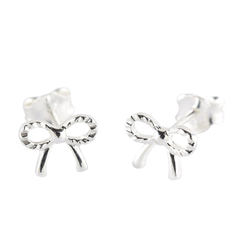 Silver bow-shaped earrings 