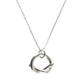 Silver necklace with a unique knot design pendant 