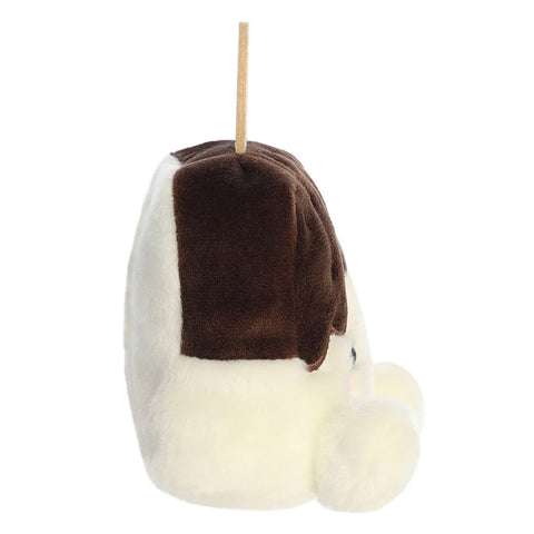Plush toy with a brown and white design 