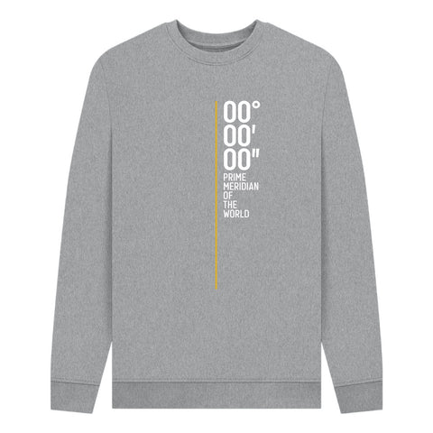 Gray sweatshirt with white text and design on a white background