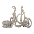 Decorative silver octopus bookends