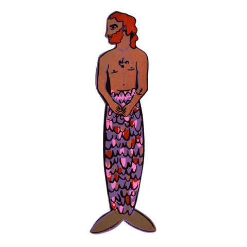 Mer-man bookmark with a colourful tail 
