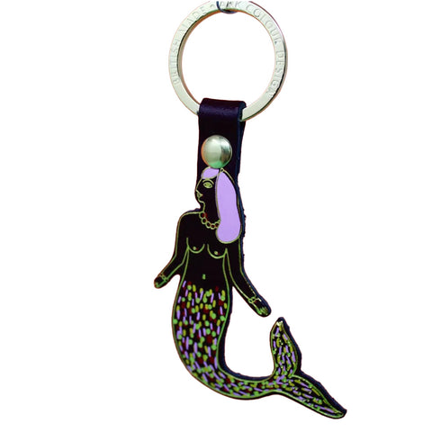 Mermaid keychain with a colourful design 