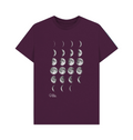 Purple t-shirt with white moon phase print and 'Royal Museums Greenwich' logo.