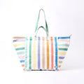 Multicoloured striped tote bag 