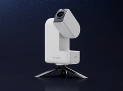 ZWO Seestar S30 astrophotography telescope against a starry night background