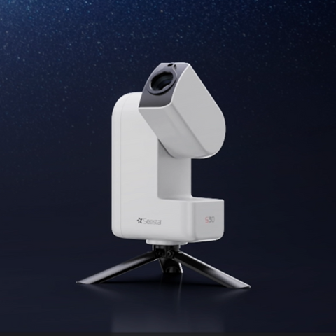 Seestar S30 telescope on starry background