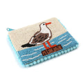 Beaded pouch with a seagull design