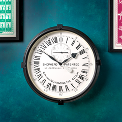 Black and white Shepherd clock.