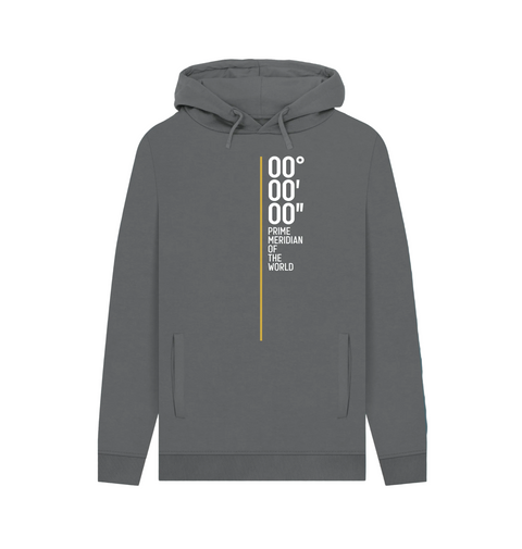 Slate Grey Prime Meridian of the World logo hoodie